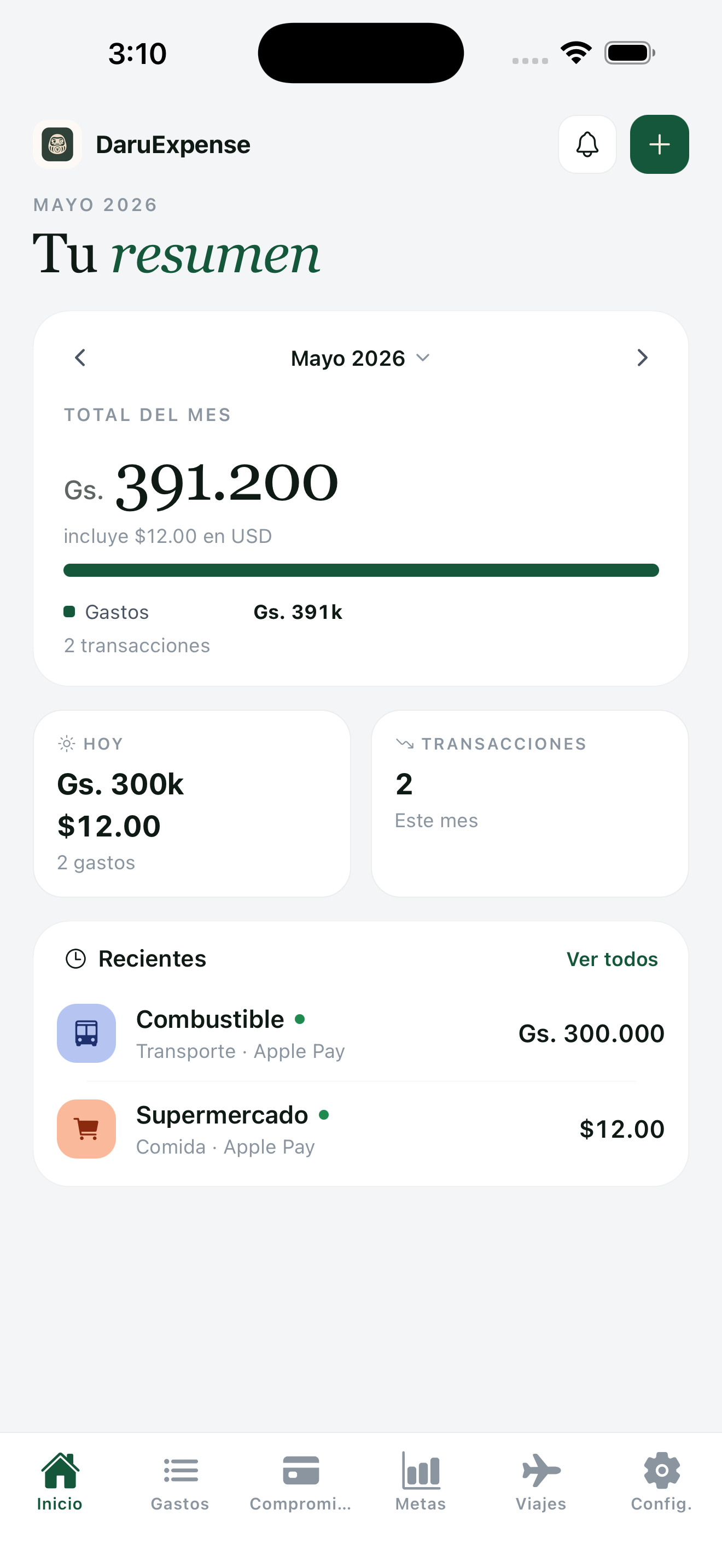 Daru-Expense · Dashboard